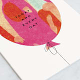 "Marbled Balloon" - Single Greeting Cards in Cloud by Olivia Kanaley Inman - Close-Up