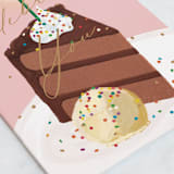 "Piece of Cake" - Single Greeting Cards in Chocolate by Becky Nimoy - Close-Up