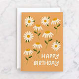 "Dancing Daisies" - Single Greeting Cards in Daisy by Lauren Jinhee - Front