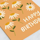 "Dancing Daisies" - Single Greeting Cards in Daisy by Lauren Jinhee - Close-Up