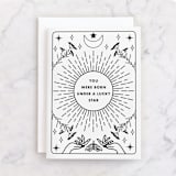 "Lucky Star" - Single Greeting Cards in Snow by Maja Cunningham - Front