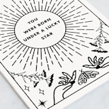 "Lucky Star" - Single Greeting Cards in Snow by Maja Cunningham - Close-Up