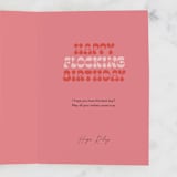 "What the Flock" - Single Greeting Cards in Flamingo by Baumbirdy - Customizable Interior Example