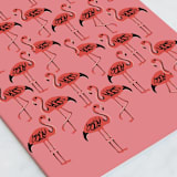 "What the Flock" - Single Greeting Cards in Flamingo by Baumbirdy - Close-Up