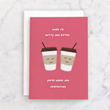 "Coffee Birthday" - Single Greeting Cards in Cotton Candy by Katherine Moynagh - Front
