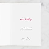 "Fierce Birthday" - Single Greeting Cards in Poppy by Sarah Hale - Customizable Interior Example