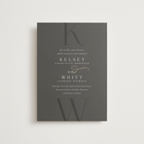 "Over Monogram" - Wedding Invitations in Stormy by Jessica Williams - Front