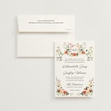 "Fleur" - Wedding Invitations in Verona Sunset by Sarah Knight - Invitation with Envelope