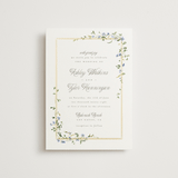 "Flowering Vine" - Wedding Invitations in Bluebell by Everett Paper Goods - Front