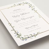 "Flowering Vine" - Wedding Invitations in Bluebell by Everett Paper Goods - Detail