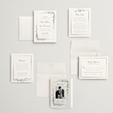 "Flowering Vine" - Wedding Invitations in Bluebell by Everett Paper Goods - Invitation Suite