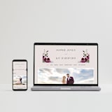 "Fleur" - Wedding Invitations in Blush by Lori Wemple - FREE Wedding Website