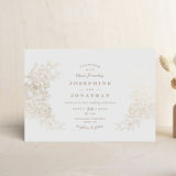 "Engraved Flowers" - Wedding Invitations in Gold by Phrosné Barwood - Front