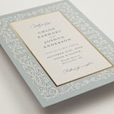 "Floral Romance" - Wedding Invitations in Something Blue by Gwen Bedat - Detail