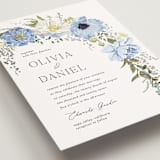 "Timeless Blooms" - Wedding Invitations in Azure by Susan Moyal - Detail
