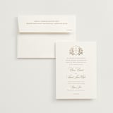 "Gold Crest" - Wedding Invitations in Ivory by Mansi Verma - Invitation with Envelope