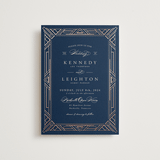 "Opulent Border" - Wedding Invitations in Dark Navy by Hooray Creative - Front