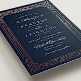 "Opulent Border" - Wedding Invitations in Dark Navy by Hooray Creative - Detail