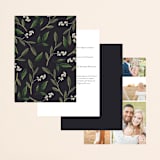 "Greenery Crown" - Wedding Invitations in Midnight by Susan Moyal - Back of Card Options