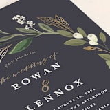 "Greenery Crown" - Wedding Invitations in Midnight by Susan Moyal - Detail