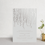 "Cascade" - Wedding Invitations in Mist by Lori Wemple - Front