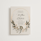 "Botanical Edge" - Wedding Invitations in Latte by Susan Moyal - Front