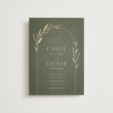 "Botanical Arches" - Wedding Invitations in Moss by Kelly Schmidt - Front