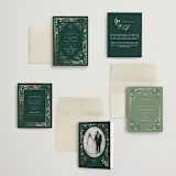 "Illuminated Storybook" - Wedding Invitations in Evergreen by Alethea and Ruth - Invitation Suite