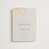 "Gilded Palm" - Wedding Invitations in Sand by Melinda Denison - Front