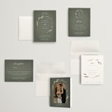 "Minimal Circle" - Wedding Invitations in Moss by Kelly Schmidt - Invitation Suite