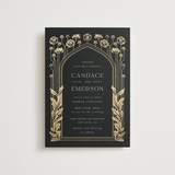"Nouveau flowers" - Wedding Invitations in Onyx by Ana de Sousa - Front