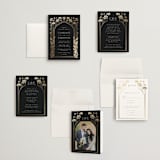 "Nouveau flowers" - Wedding Invitations in Onyx by Ana de Sousa - Invitation Suite