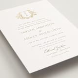 "floral crest" - Wedding Invitations in Champagne by Cass Loh - Detail