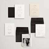 "floral crest" - Wedding Invitations in Champagne by Cass Loh - Invitation Suite