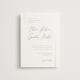 "Simple Lines" - Wedding Invitations in Snow by Michelle Taylor - Front