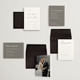"Simple Lines" - Wedding Invitations in Snow by Michelle Taylor - Invitation Suite