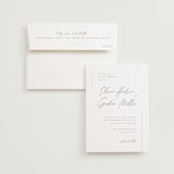 "Simple Lines" - Wedding Invitations in Snow by Michelle Taylor - Invitation with Envelope