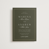 "refined" - Wedding Invitations in Deep Olive by Nicole Walsh - Front