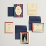 "Woven" - Wedding Invitations in Navy by Baumbirdy - Invitation Suite