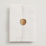 "Swoon" - Wedding Invitations in Cotton by Carolyn Nicks - Assembled with Vellum Wrap and Wax Seal