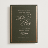 "Playbill" - Wedding Invitations in Midnight Forest by Morgan Kendall - Front