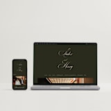 "Playbill" - Wedding Invitations in Midnight Forest by Morgan Kendall - FREE Wedding Website