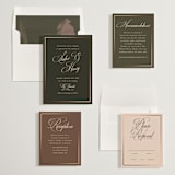 "Playbill" - Wedding Invitations in Midnight Forest by Morgan Kendall - Invitation Suite