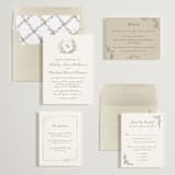 "Boho flower crest" - Wedding Invitations in Ivory by Cass Loh - Invitation Suite
