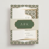 "Kareem" - Wedding Invitations in Evergreen by Oma N. Ramkhelawan - Assembled with Belly Band