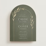 "Botanical Arches" - Wedding Invitations in Moss by Kelly Schmidt - Front