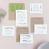 "Simple Sprigs" - Wedding Invitations in Mist by Erin Deegan - Invitation Suite
