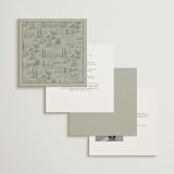 "Country Elegance" - Wedding Invitations in Sage Green by Lucrecia Caporale - Back of Card Options
