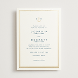"Anchored" - Wedding Invitations in Royal Navy by Olivia Raufman - Front