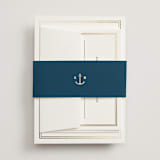 "Anchored" - Wedding Invitations in Royal Navy by Olivia Raufman - Assembled with Belly Band
